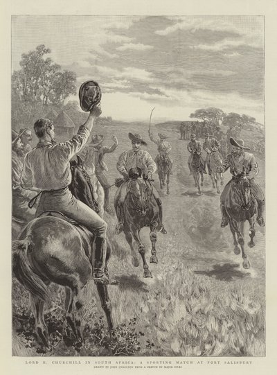 Lord R Churchill in South Africa, a Sporting Match at Fort Salisbury by John Charlton